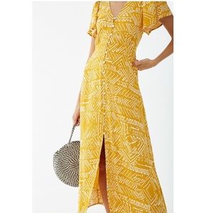 Forever 21 Yellow Midi Dress